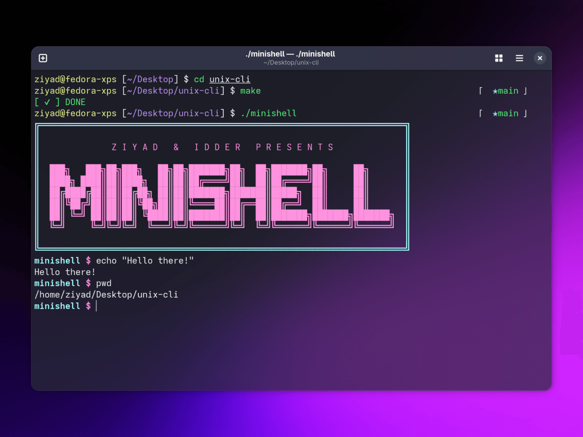 Mini-shell